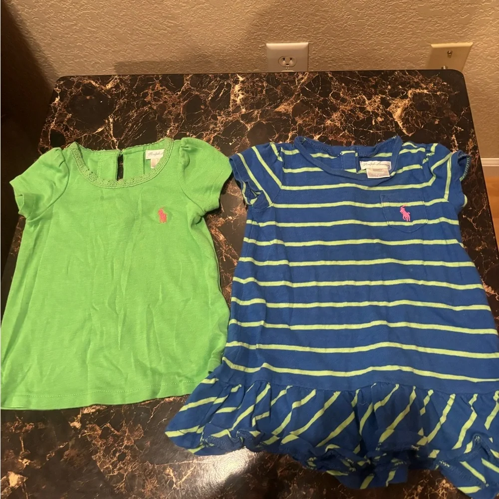 Green and Blue Striped‎ Ralph Lauren Dress and top